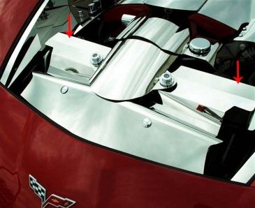 2005-2007 C6 & 2006-2013 Z06 Corvette - Radiator Cover Component | Polished Stainless Steel