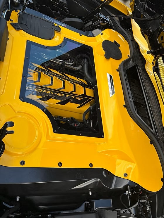 Clear HTC Engine Bay Cover for 2020+ Corvette C8 Z06, ZR1, E-Ray and Stingray Models