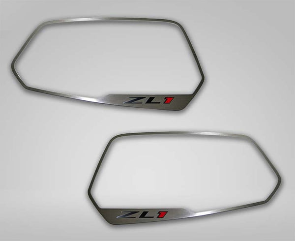 2010-2013 Camaro ZL1 - Side View Mirror Trim ZL1 Style 2Pc | Brushed Stainless Steel