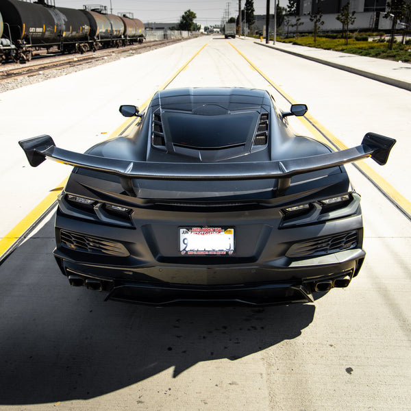 2020-2026 Corvette C8 Type-ZR1 Carbon Fiber 1pc Spoiler w/ Z06 Rear Bumper Kit For Stingray