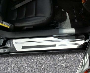 2005-2007 C6/Z06 Corvette - Outer Door Sills Polished w/Chrome Ribs Stock 2Pc | Stainless