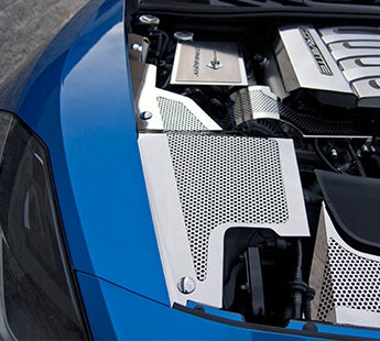 2014-2019 Corvette Z06/Grand Sport/C7 Stingray - Inner Fender Covers 3Pc | Stainless Steel, Perforated Polished Finish
