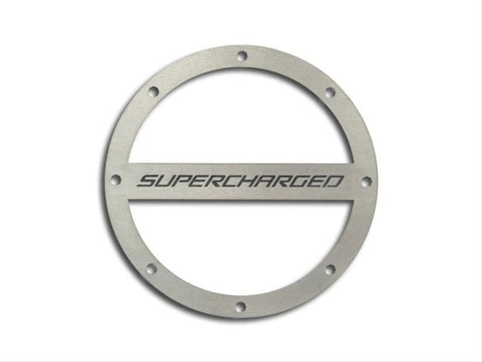 2010-2019 Camaro - 'SUPERCHARGED' Fuel Door Cover | Stainless Steel, Choose Finish