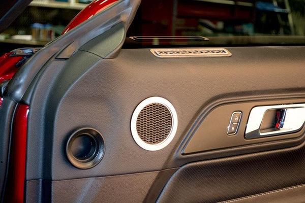 2015-2020 MUSTANG - MIDRANGE SPEAKER TRIM KIT 2PC | POLISHED STAINLESS STEEL