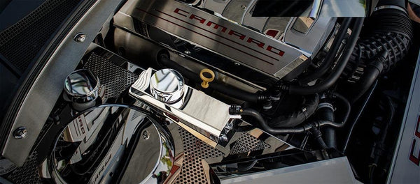 2016-2021 Camaro - Coolant Tank Cover | Polished Stainless Steel