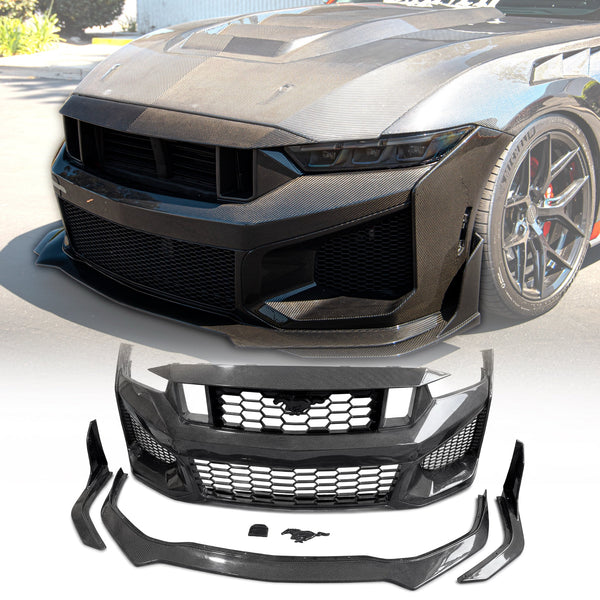 2024–2026 Mustang S650 Heritage SC™ V-Shaped Dry Gloss Carbon Fiber Bumper Kit Track Package