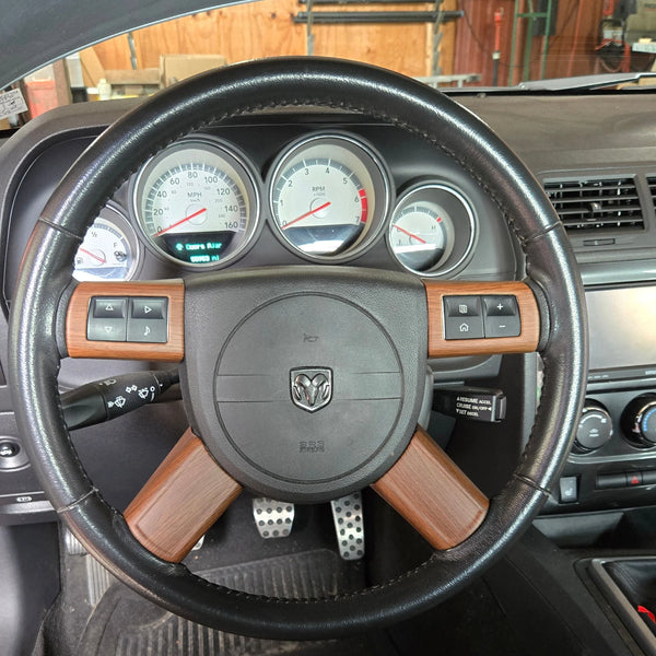 2008-2010 Dodge Challenger Wood Grain Interior Steering Wheels