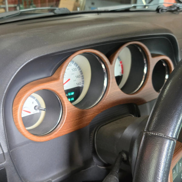 2011-2014 Dodge Challenger Wood Grain Interior Gauge Cluster