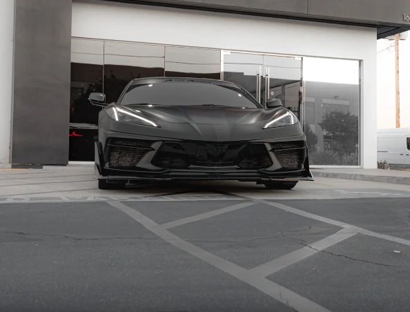 2020+ Corvette C8 Stingray Evo Style Front Lower Chin Splitter Gloss Black