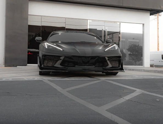 2020+ Corvette C8 Stingray Evo Style Front Lower Chin Splitter Gloss Black