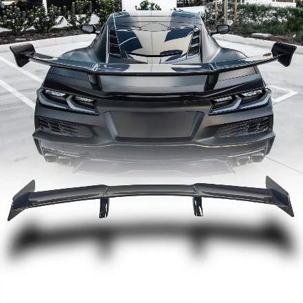 2020-2026 Corvette C8 Type-ZR1 Carbon Fiber 1pc Spoiler w/ Z06 Rear Bumper Kit For Stingray
