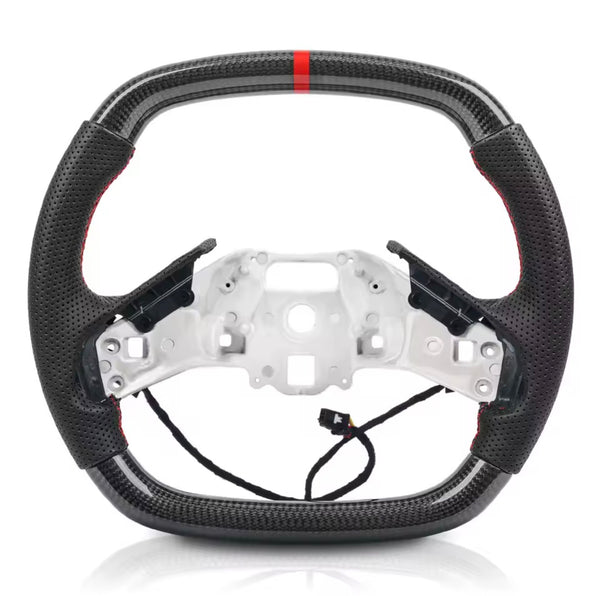C8 Z06 Style Corvette Carbon Fiber Steering Wheel Retains Heat Function