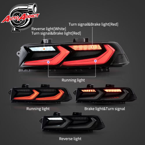 2014-2015 Chevy Camaro Umbra LED Taillights – Gloss Black/Smoke Lens
