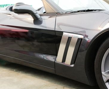 2010-2013 C6 Grand Sport Corvette - Fender Trim Plates 4Pc | Brushed Stainless Steel