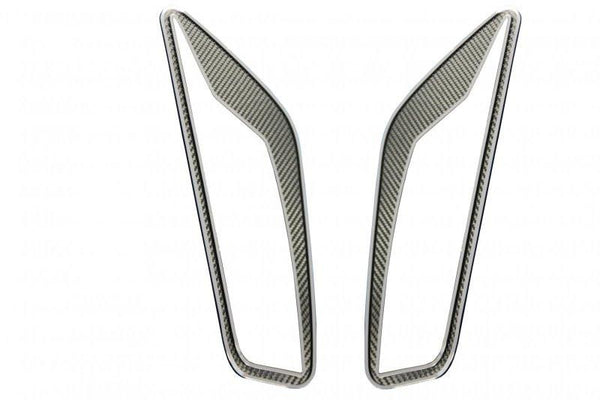 2014-2019 C7 Corvette Stingray - Rear Quarter Vent Set | Carbon Fiber w/Stainless Steel Trim