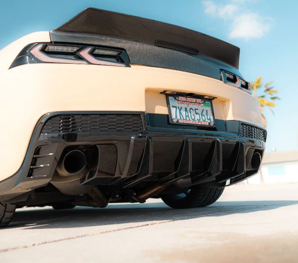 2014-2015 Chevy Camaro Evo Style Shark Fins Rear Diffuser Quad/Single Tips