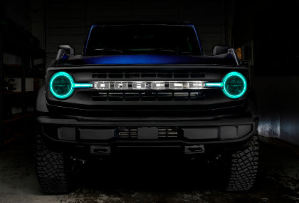 Oracle 2021-2023 Ford Bronco Headlight Halo Kit w/DRL Bar - Base Headlights -w/RF Cntrl