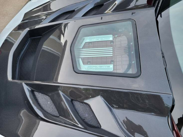 2014-2019 Corvette C7 Type-VS1 Double Sided Carbon fiber Vented Style Hood W/ Window For Stingray, Z51, Grand Sport, Z06