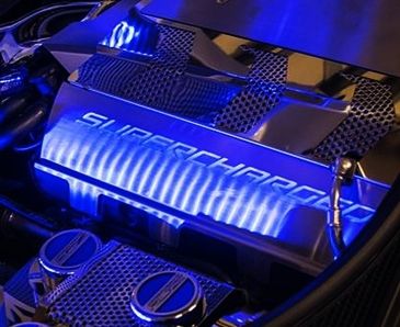 2015-2019 Corvette Z06 Stingray - Illuminated Fuel Rail Covers SUPERCHARGED | Stainless Steel, Choose LED Color