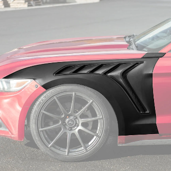 2015-17 Ford Mustang S550 | GTD Style Primed Black Front Side Vented Fenders