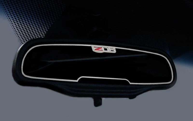 2006-2013 C6 Corvette Z06 - Rear View Mirror Trim Z06 505HP Style [Standard] | Brushed Stainless