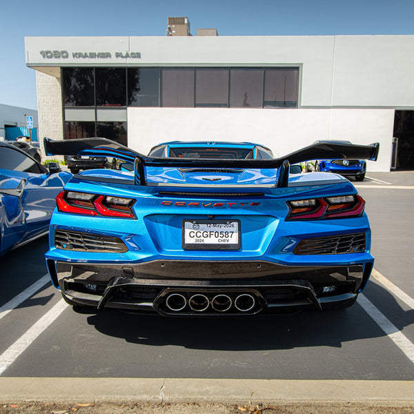 2023-2026 C8 Corvette Z06 / ZR1 / ERay Z07 Carbon Fiber Rear High Spoiler w/ Integrated 2 inch Upriser 1pc