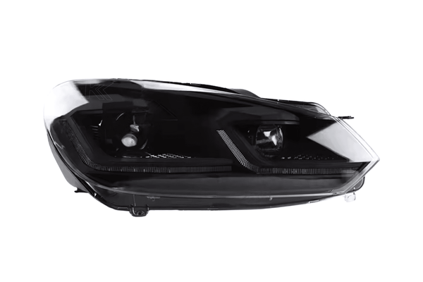 Volkswagen Golf MK6 Red, Silver, and Black Projector with Dynamic Signal LED Headlights (2009 - 2013)