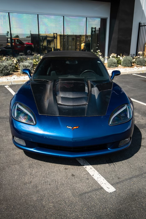 2005-2013 Corvette C6 Carbon Fiber ZR1-Style Double-Sided Vented Hood