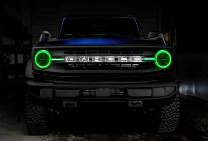 Oracle 2021-2023 Ford Bronco Headlight Halo Kit w/DRL Bar - Base Headlights -w/RF Cntrl