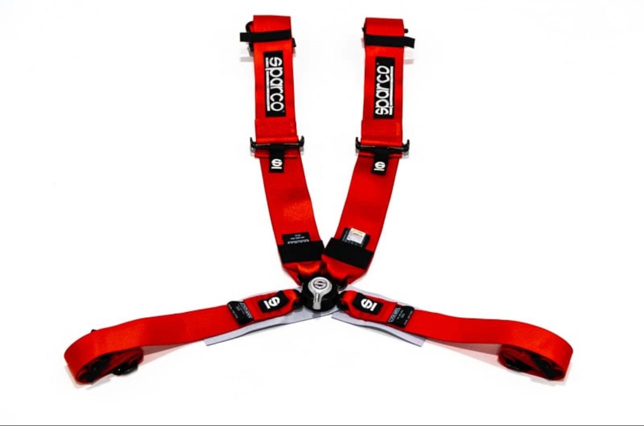 C8 Harness Bar Black/Red/White -with Sparco Harness