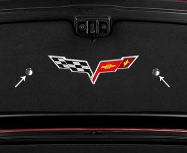 2005-2013 C6 Corvette Convertible only - Trunk Lid Liner Fastener Cover Kit 2Pc | Chrome