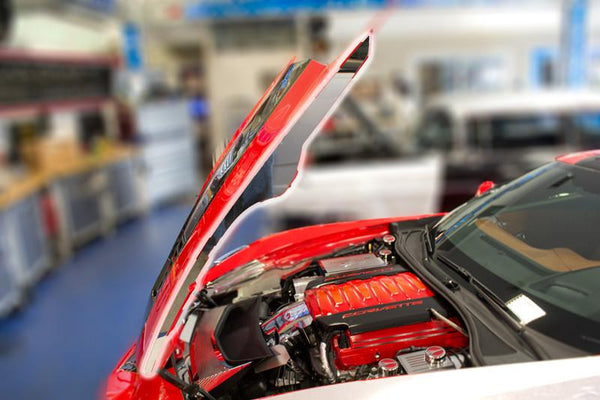 2014-2019 Corvette C7 Stingray - Hood Side Caps 2Pc | Polished Stainless Steel