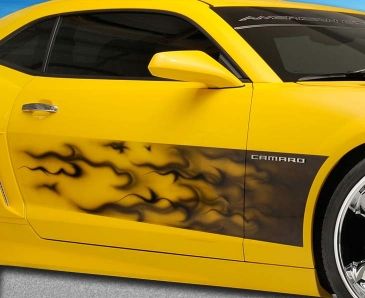 2010-2013 Camaro - Vehicle Graphic "Airbrushed" Transparent Gradient Flames (2pc side kit)