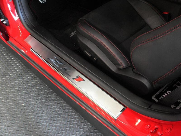 2012-2015 Camaro ZL1 - Executive Series 'ZL1' Door Sills 2Pc | Brushed/Polished Stainless Steel