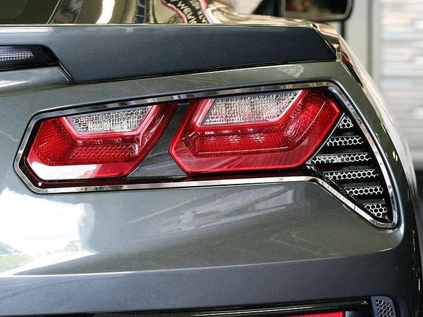 2014-2019 C7/Z06/Grand Sport Corvette - Matrix Series Back-Up Light Grilles 4Pc | Aluminum/Stainless