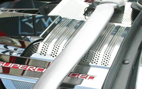 2012-2015 Camaro ZL1 - Supercharger Perforated Plenum Cover | Polished Stainless Steel