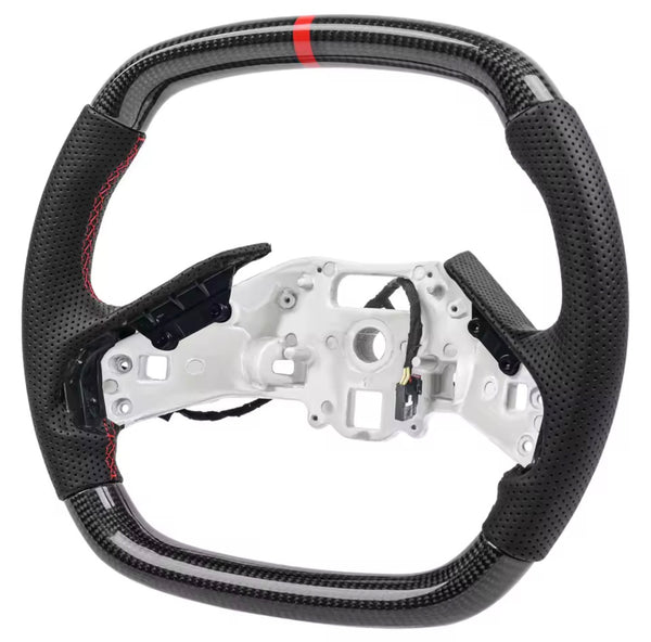 C8 Z06 Style Corvette Carbon Fiber Steering Wheel Retains Heat Function