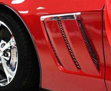 2010-2013 Grand Sport Corvette - Laser Mesh Side Vent Grilles 6Pc | Stainless Steel