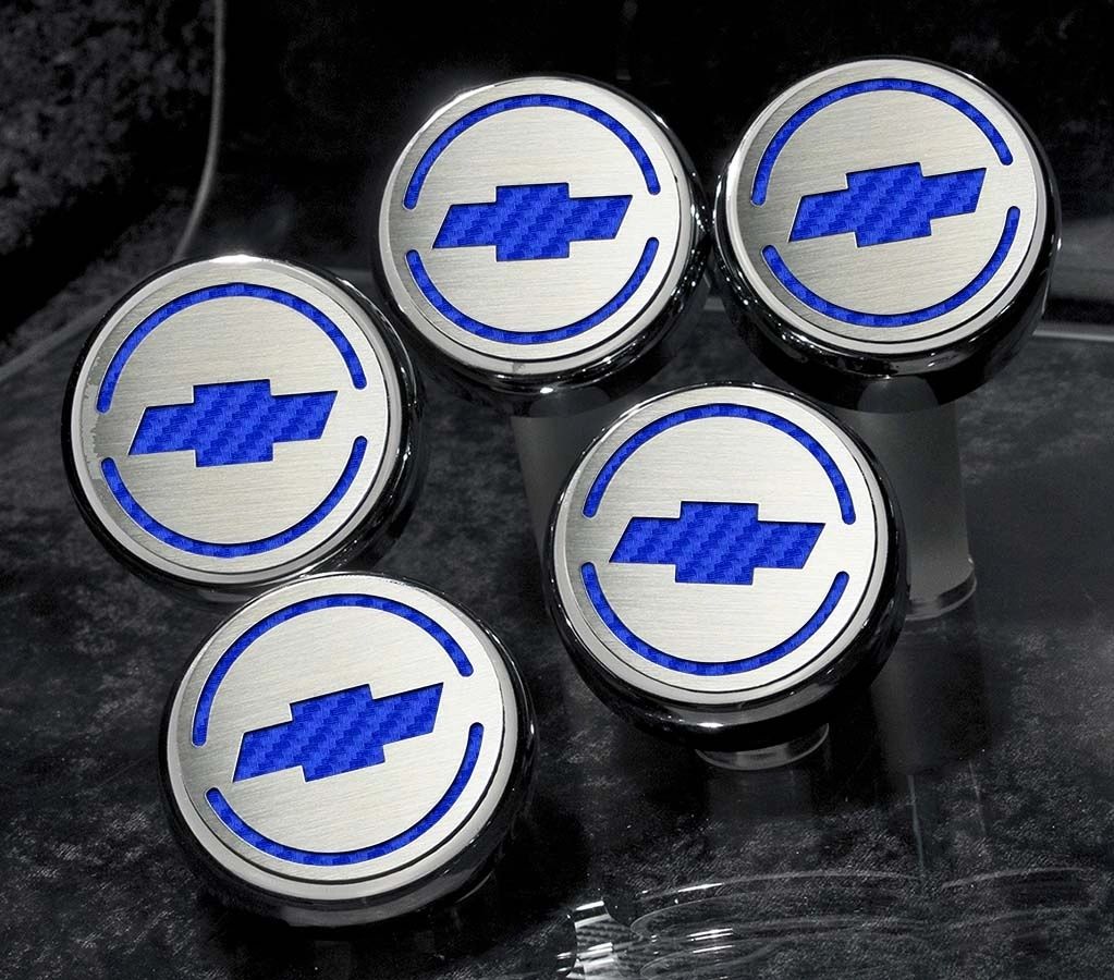 1997-2013 C5/C6 Corvette - Chevrolet 'Bowtie' Fluid Cap Covers 5Pc Auto Transmission | Choose Inlay Color