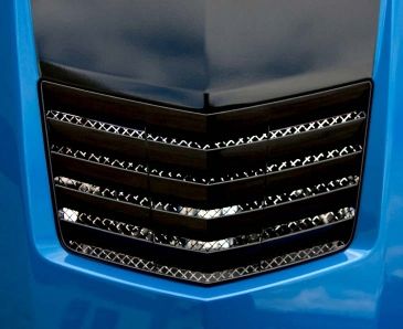 2014-2019 C7 Corvette Stingray - Hood Vent Grille Laser Mesh | Polished Stainless Steel