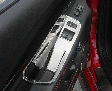 2012-2013 Camaro Coupe only - Deluxe Door Handle Pull/Switch Trim Plates | Brushed Stainless Steel w/Polished Trim