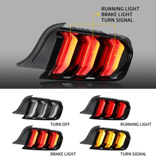 2015-2023 Ford Mustang Euro Style Sequential LED Tail Lights