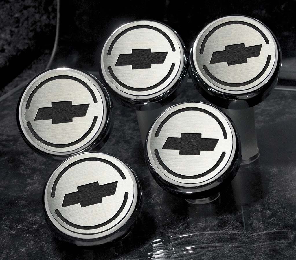 1997-2013 C5/C6 Corvette - Chevrolet 'Bowtie' Fluid Cap Covers 5Pc Auto Transmission | Choose Inlay Color