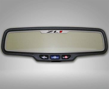 2012-2013 Camaro ZL1 - Rear View Mirror Trim 'ZL1' Rectangle mirror w/sensor | Brushed Stainless Steel