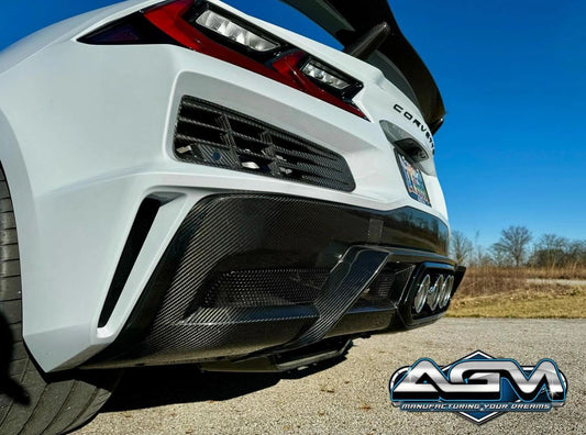 AGM C8 Corvette Z06 / Center Exhaust Carbon Fiber Rear Diffuser