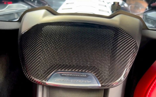 CFP C8 Corvette Carbon Fiber Waterfall Speaker Overlay