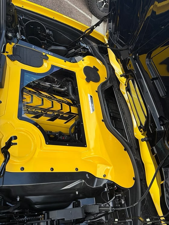 Clear HTC Engine Bay Cover for 2020+ Corvette C8 Z06, ZR1, E-Ray and Stingray Models