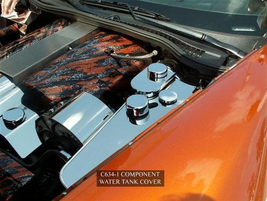 2005-2013 C6 Corvette - Water Tank Cover w/caps Manual Trans. only | Polished Stainless Steel