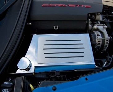 2014-2019 Corvette Z06/Z51/C7 Stingray - Fuse Box Cover w/Ribbed Slots | Polished Stainless Steel, Choose Color