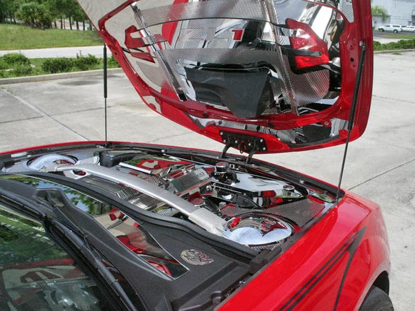 2010-2015 Camaro RS/SS/ZL1 - Reverse Hood Header Plate, Full Size | Perforated Stainless Steel